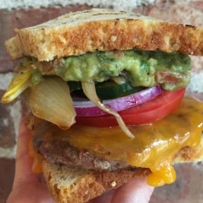 Gluten-free burger with avocado from Island Burgers & Shakes